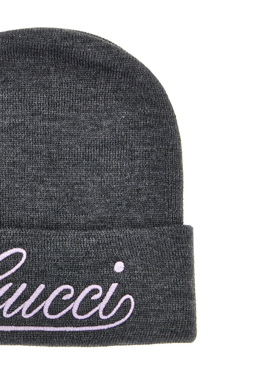 Logo embroidery beanie Gray