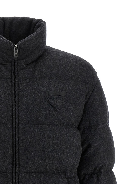 Кашемировый пуховик Серый PRADA SGC921SOOO17XTF0308