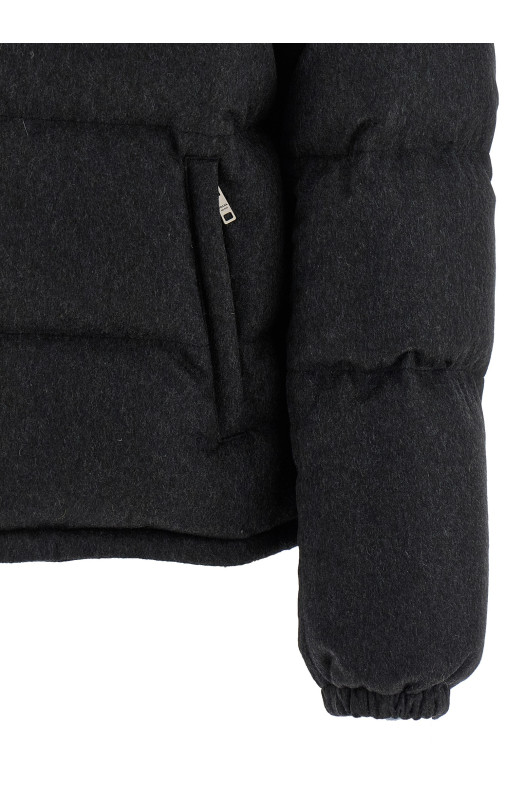 Кашемировый пуховик Серый PRADA SGC921SOOO17XTF0308