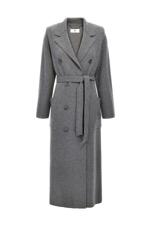 Double-breasted knit coat Gray Double-breasted knit coat Gray