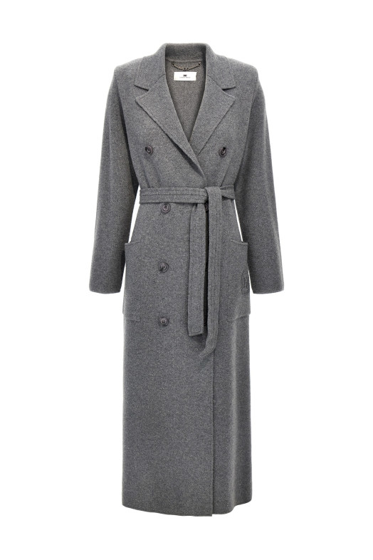 Double-breasted knit coat Gray Double-breasted knit coat Gray