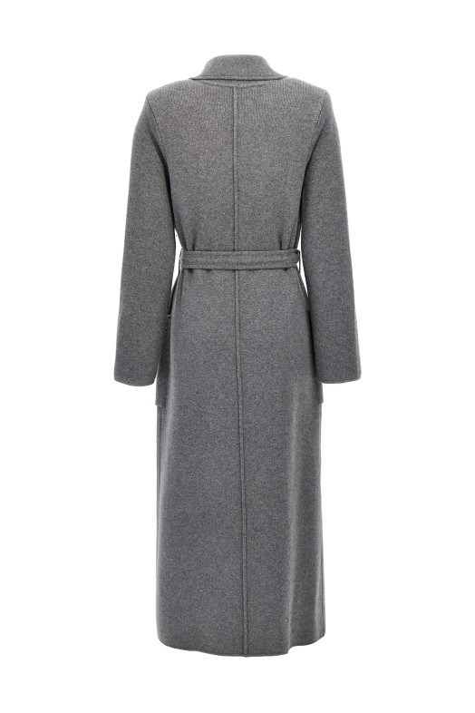 Double-breasted knit coat Gray Double-breasted knit coat Gray