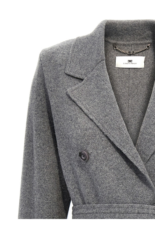 Double-breasted knit coat Gray Double-breasted knit coat Gray