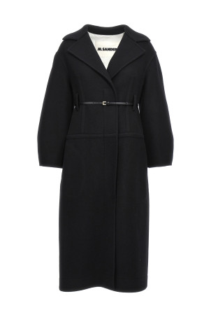 Довге вовняне пальто Чорне JIL SANDER J04AA0004J40020001 Довге вовняне пальто Чорне JIL SANDER J04AA0004J40020001