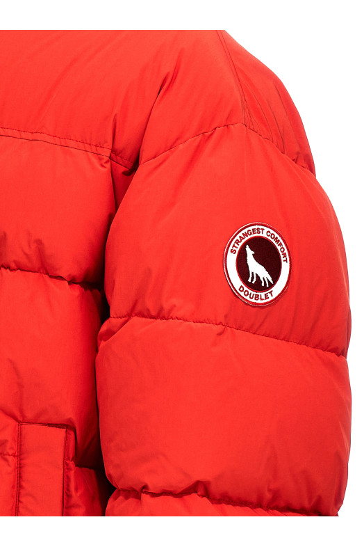 'Animal trim' down jacket Red 'Animal trim' down jacket Red