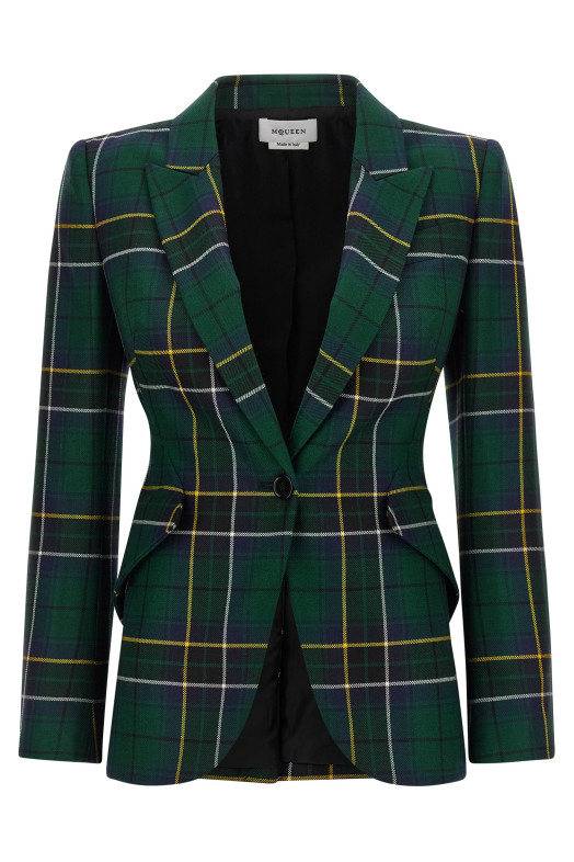 Блейзер с заостренными плечами Зеленый 842110QJAFI4348