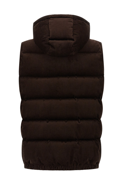 Бархатный жилет коричневый BRUNELLO CUCINELLI MM180KG10COD79