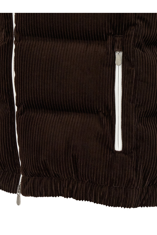 Бархатный жилет коричневый BRUNELLO CUCINELLI MM180KG10COD79