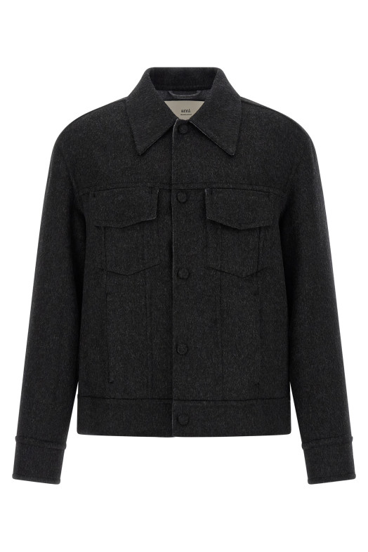 Сорочка з тканини Lenci Сіра AMI PARIS UJK847WO0009021 Сорочка з тканини Lenci Сіра AMI PARIS UJK847WO0009021