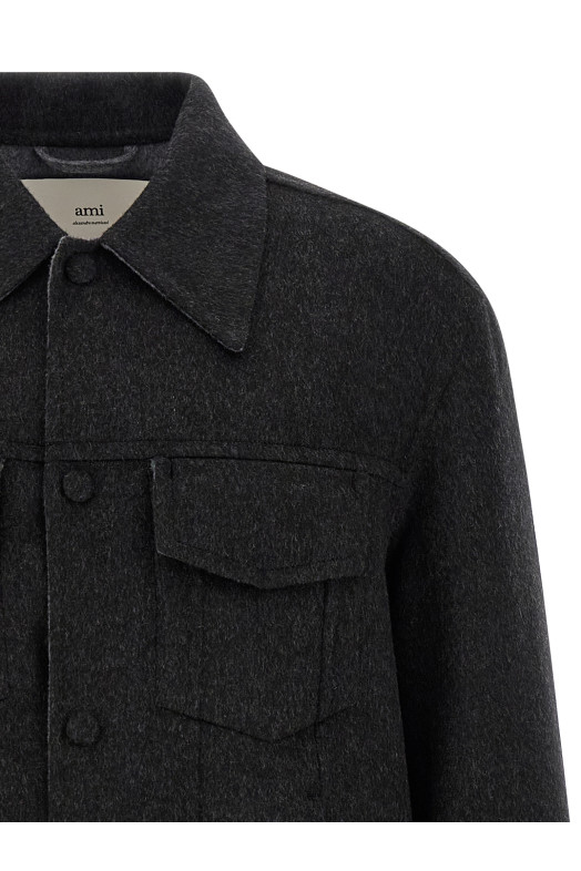 Сорочка з тканини Lenci Сіра AMI PARIS UJK847WO0009021 Сорочка з тканини Lenci Сіра AMI PARIS UJK847WO0009021