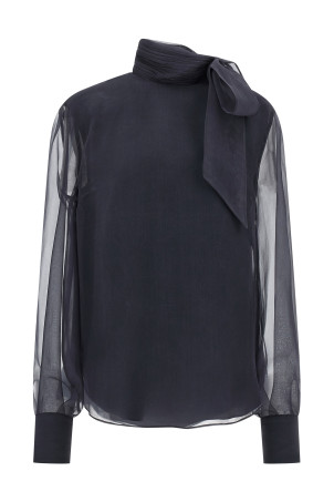 Crispy Silk blouse Gray