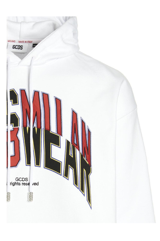 Худі з капюшоном College, білий GCDS (SS23M10016701)