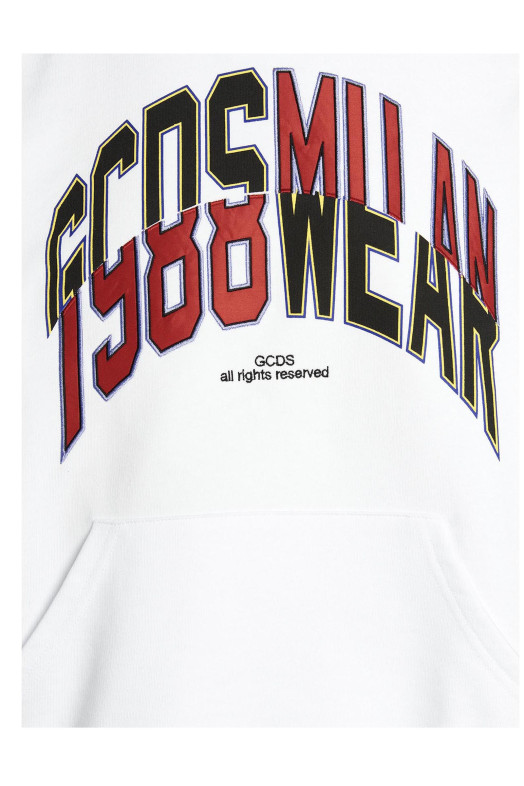 Худі з капюшоном College, білий GCDS (SS23M10016701)