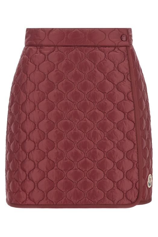 Квадратна спідниця з стьобаним візерунком, бордо MONCLER K20932D00036597YG437