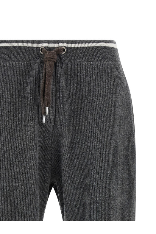 Штани з ребрами англійського стилю Сірі BRUNELLO CUCINELLI M16222799CUA25 Штани з ребрами англійського стилю Сірі BRUNELLO CUCINELLI M16222799CUA25