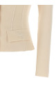 Fabric-stitch wool blazer White