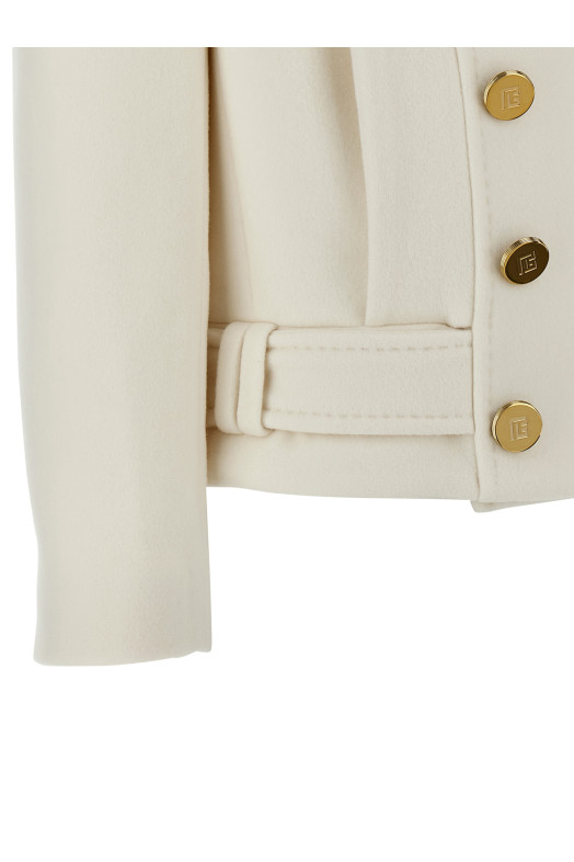 Double-breasted coat White Double-breasted coat White