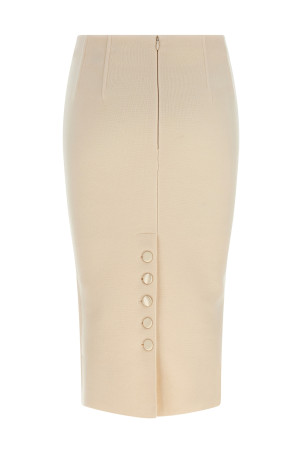 Fabric stitch wool skirt White