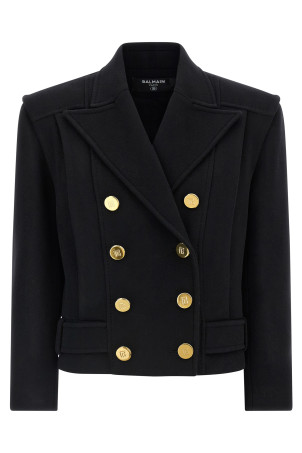 Двубортное пальто Черный BALMAIN FF1UA095WD100PA Двубортное пальто Черный BALMAIN FF1UA095WD100PA
