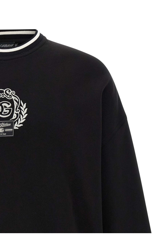 Світшот з вишитим логотипом Чорно-сірий DOLCE & GABBANA G9BIQZHU7DUN0000 Світшот з вишитим логотипом Чорно-сірий DOLCE & GABBANA G9BIQZHU7DUN0000