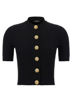 Кардиган з короткими рукавами Чорний BALMAIN FF1KL230KI500PA Кардиган з короткими рукавами Чорний BALMAIN FF1KL230KI500PA
