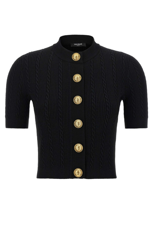 Кардиган з короткими рукавами Чорний BALMAIN FF1KL230KI500PA Кардиган з короткими рукавами Чорний BALMAIN FF1KL230KI500PA