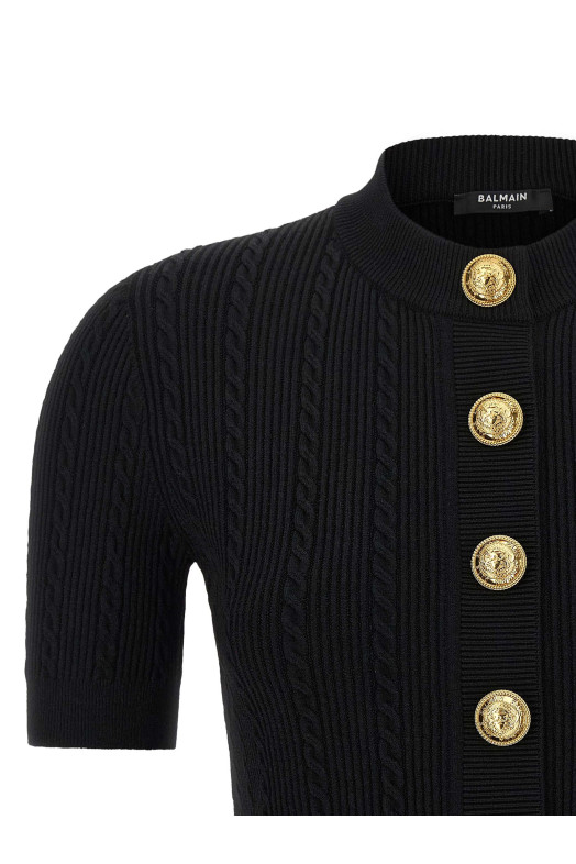 Кардиган з короткими рукавами Чорний BALMAIN FF1KL230KI500PA Кардиган з короткими рукавами Чорний BALMAIN FF1KL230KI500PA