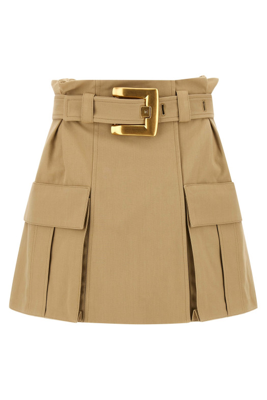 Спідниця з високою талією Бежева BALMAIN FF1LBA97CF690FK