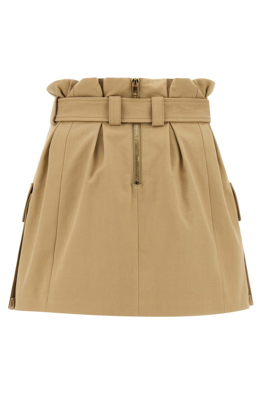 Спідниця з високою талією Бежева BALMAIN FF1LBA97CF690FK