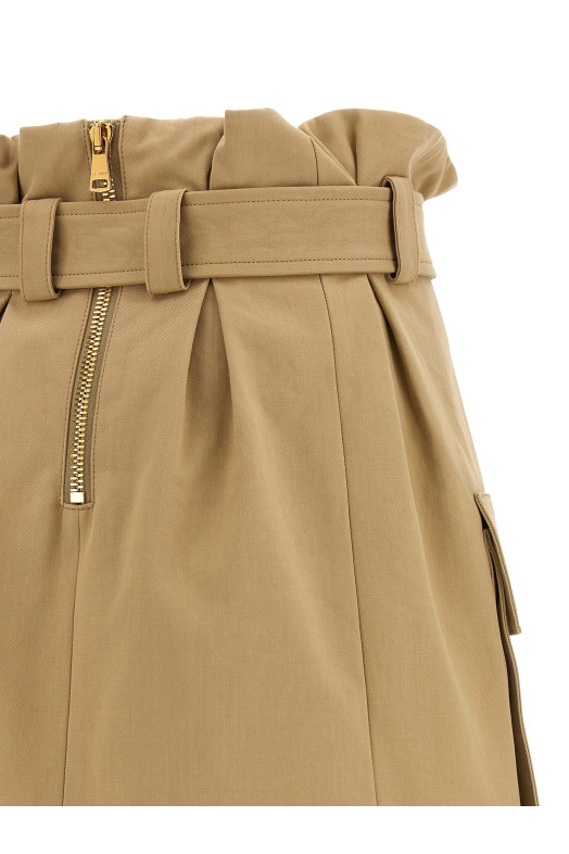 Спідниця з високою талією Бежева BALMAIN FF1LBA97CF690FK