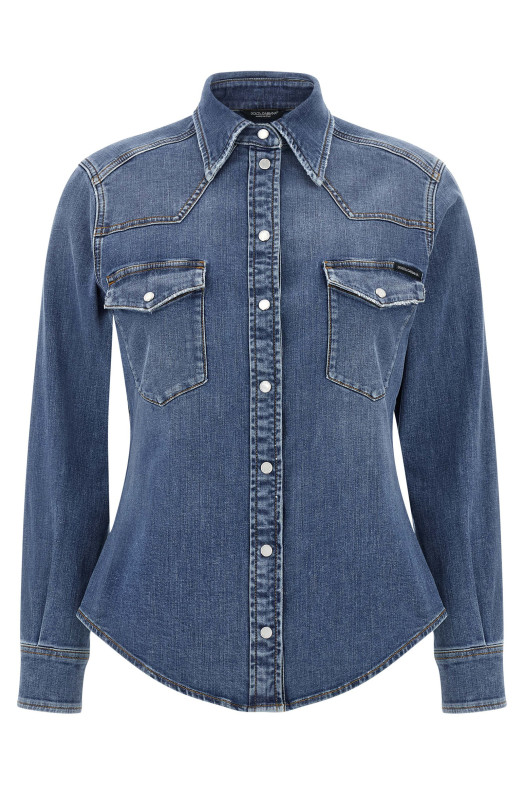 Джинсовая рубашка Синяя DOLCE & GABBANA F5T64DG8NR6S9001