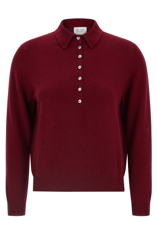 Кашемировая рубашка-поло бордо CD5040F5104