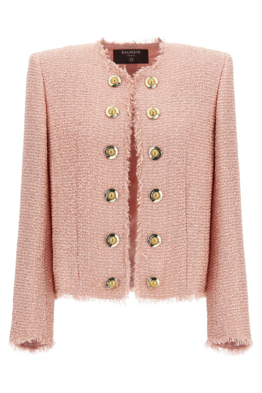 Sequin tweed blazer Pink