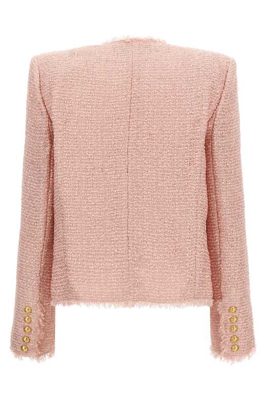 Sequin tweed blazer Pink