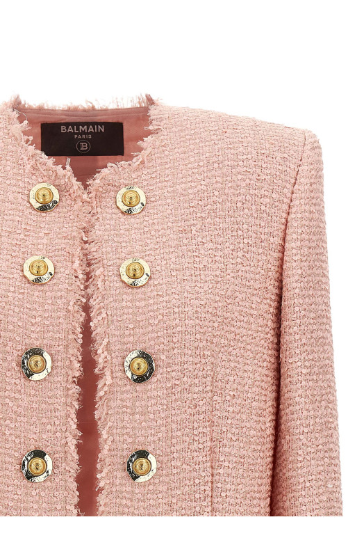 Sequin tweed blazer Pink