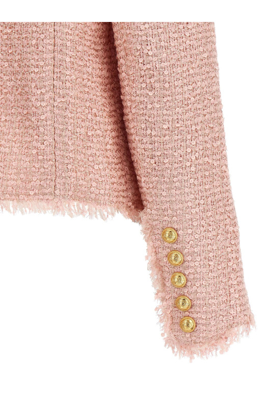 Sequin tweed blazer Pink