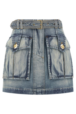 Спідниця з кишенями для вантажу СИНЯ BALMAIN FF1LBA88DF796FC Спідниця з кишенями для вантажу СИНЯ BALMAIN FF1LBA88DF796FC