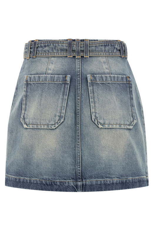 Спідниця з кишенями для вантажу СИНЯ BALMAIN FF1LBA88DF796FC Спідниця з кишенями для вантажу СИНЯ BALMAIN FF1LBA88DF796FC