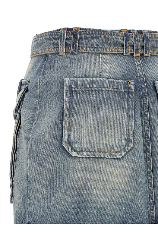 Спідниця з кишенями для вантажу СИНЯ BALMAIN FF1LBA88DF796FC Спідниця з кишенями для вантажу СИНЯ BALMAIN FF1LBA88DF796FC