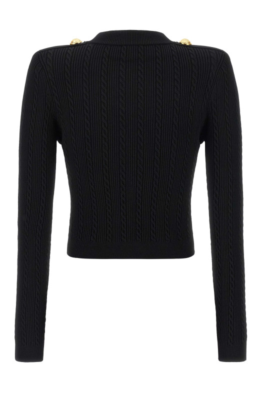 Скручений трикотажний кардиган Чорний BALMAIN FF1KL245KI500PA Скручений трикотажний кардиган Чорний BALMAIN FF1KL245KI500PA