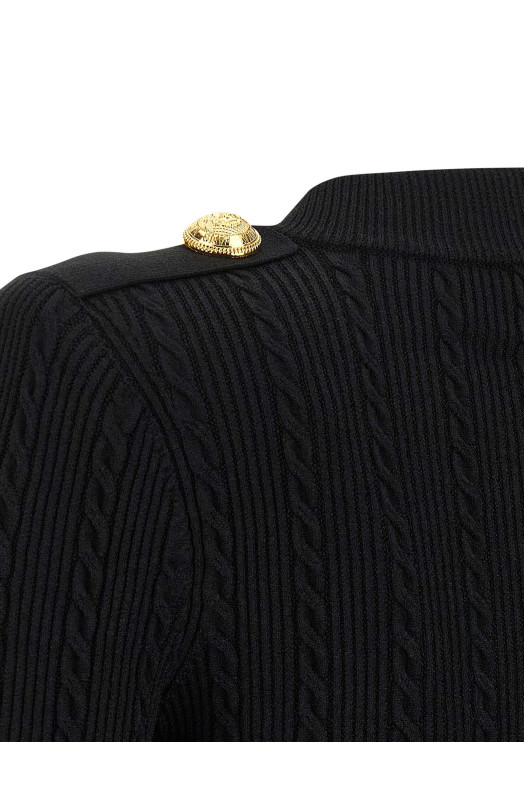 Скручений трикотажний кардиган Чорний BALMAIN FF1KL245KI500PA Скручений трикотажний кардиган Чорний BALMAIN FF1KL245KI500PA