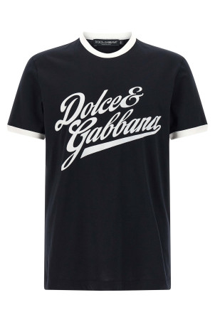 Футболка з логотипом Velvet, синя DOLCE & GABBANA G8PV1TG7PGCB0665 Футболка з логотипом Velvet, синя DOLCE & GABBANA G8PV1TG7PGCB0665
