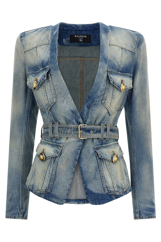 Джинсовий блейзер BLUE BALMAIN FF1SI631DF796FC