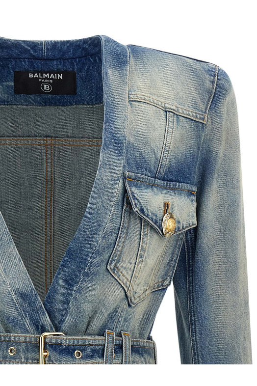 Джинсовий блейзер BLUE BALMAIN FF1SI631DF796FC