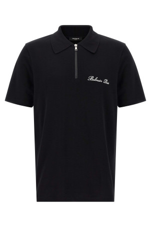 Поло з вишитим логотипом Чорно-сіре BALMAIN DH1GC028BC78EAB Поло з вишитим логотипом Чорно-сіре BALMAIN DH1GC028BC78EAB