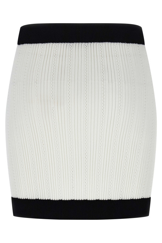 Двоколірна мініспідниця Чорно-сіра BALMAIN FF1LB039KI64GAB Двоколірна мініспідниця Чорно-сіра BALMAIN FF1LB039KI64GAB