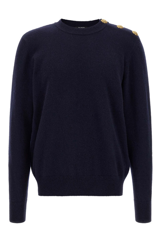 'Leone catena' button sweater Blue