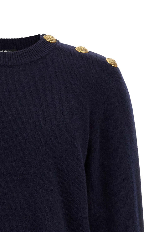 'Leone catena' button sweater Blue