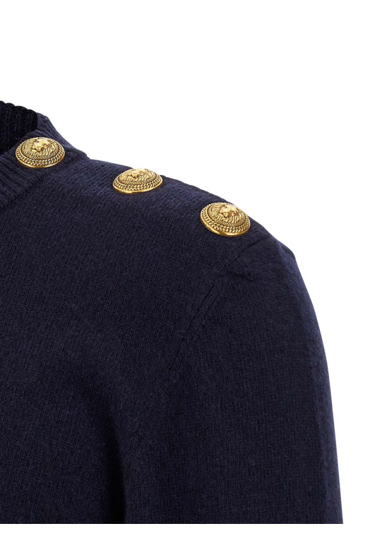 'Leone catena' button sweater Blue