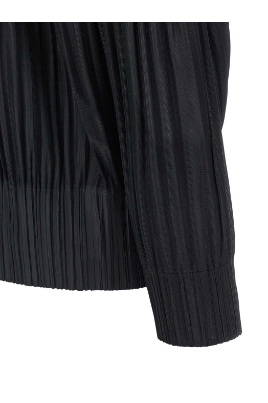Блузка на молнии Черная PLEATS PLEASE ISSEY MIYAKE PP58JC40115